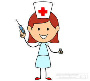 a nurse with syringe clipart